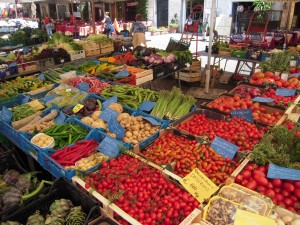 A market stall in Campo dei Fiori, Rome