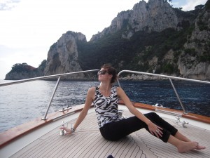 Hard at work or hardly working en route to Capri